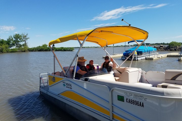 a small boat in a body of water